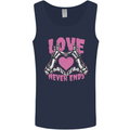 Love Never Ends Gothic Valentine's Day Mens Vest Tank Top Navy Blue