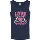 Love Never Ends Gothic Valentine's Day Mens Vest Tank Top Navy Blue