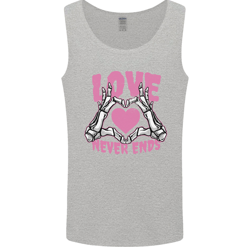 Love Never Ends Gothic Valentine's Day Mens Vest Tank Top Sports Grey
