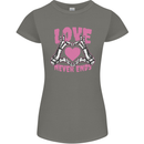 Love Never Ends Gothic Valentine's Day Womens Petite Cut T-Shirt Charcoal