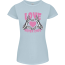 Love Never Ends Gothic Valentine's Day Womens Petite Cut T-Shirt Light Blue