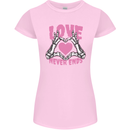 Love Never Ends Gothic Valentine's Day Womens Petite Cut T-Shirt Light Pink
