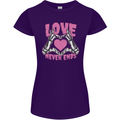 Love Never Ends Gothic Valentine's Day Womens Petite Cut T-Shirt Purple