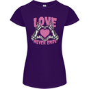 Love Never Ends Gothic Valentine's Day Womens Petite Cut T-Shirt Purple