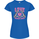Love Never Ends Gothic Valentine's Day Womens Petite Cut T-Shirt Royal Blue