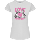 Love Never Ends Gothic Valentine's Day Womens Petite Cut T-Shirt White