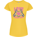 Love Never Ends Gothic Valentine's Day Womens Petite Cut T-Shirt Yellow