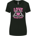 Love Never Ends Gothic Valentine's Day Womens Wider Cut T-Shirt Black