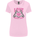 Love Never Ends Gothic Valentine's Day Womens Wider Cut T-Shirt Light Pink