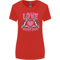 Love Never Ends Gothic Valentine's Day Womens Wider Cut T-Shirt Red
