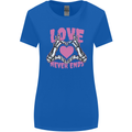 Love Never Ends Gothic Valentine's Day Womens Wider Cut T-Shirt Royal Blue
