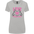 Love Never Ends Gothic Valentine's Day Womens Wider Cut T-Shirt Sports Grey