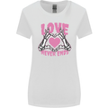 Love Never Ends Gothic Valentine's Day Womens Wider Cut T-Shirt White