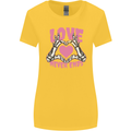 Love Never Ends Gothic Valentine's Day Womens Wider Cut T-Shirt Yellow