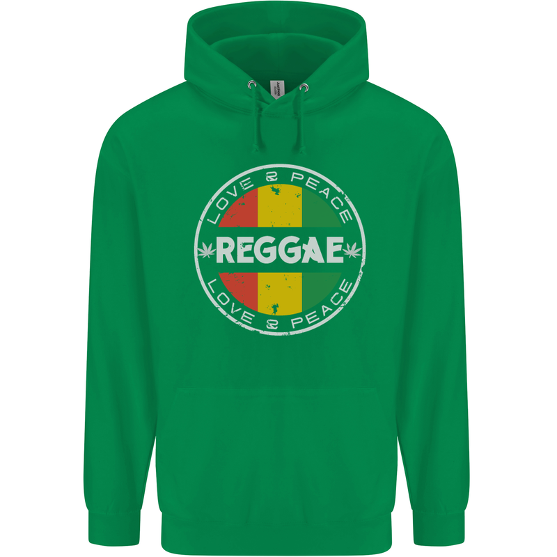 Love Peace Reggae Music Childrens Kids Hoodie Irish Green