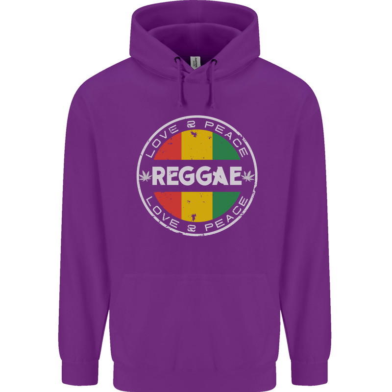 Love Peace Reggae Music Childrens Kids Hoodie Purple