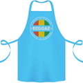 Love Peace Reggae Music Cotton Apron 100% Organic Turquoise