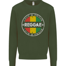 Love Peace Reggae Music Kids Sweatshirt Jumper Forest Green