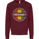 Love Peace Reggae Music Kids Sweatshirt Jumper Maroon