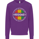 Love Peace Reggae Music Kids Sweatshirt Jumper Purple