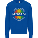 Love Peace Reggae Music Kids Sweatshirt Jumper Royal Blue