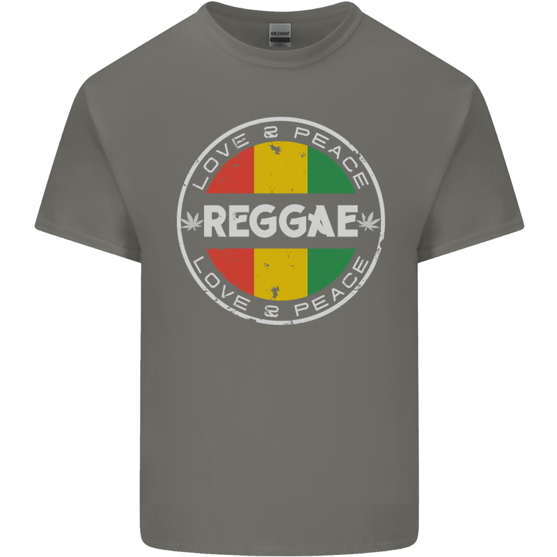 Love Peace Reggae Music Kids T-Shirt Childrens Charcoal