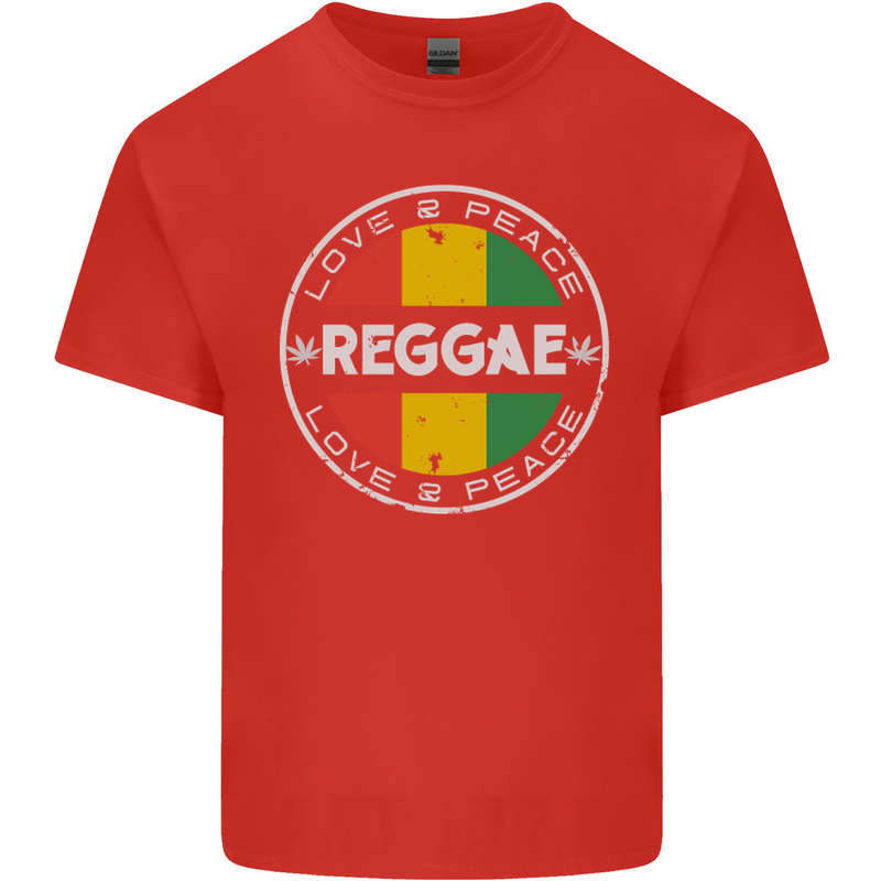 Love Peace Reggae Music Kids T-Shirt Childrens Red