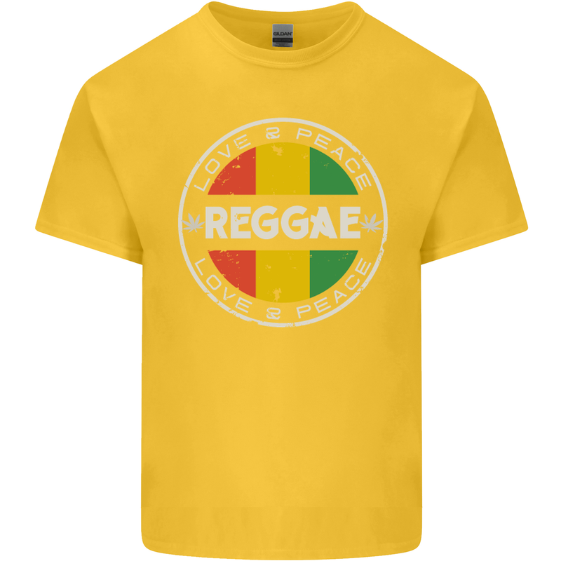Love Peace Reggae Music Kids T-Shirt Childrens Yellow