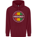 Love Peace Reggae Music Mens 80% Cotton Hoodie Maroon