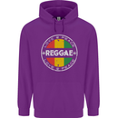 Love Peace Reggae Music Mens 80% Cotton Hoodie Purple