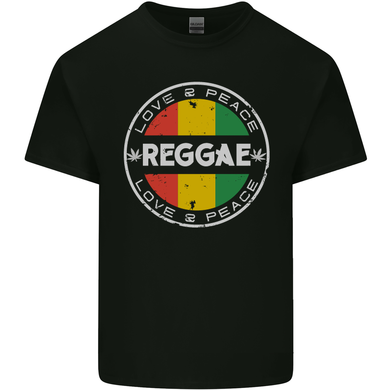 Love Peace Reggae Music Mens Cotton T-Shirt Tee Top Black