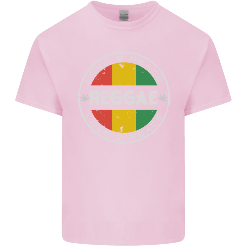 Love Peace Reggae Music Mens Cotton T-Shirt Tee Top Light Pink