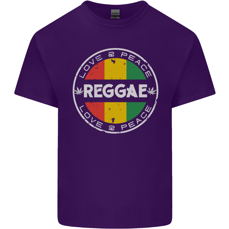 Love Peace Reggae Music Mens Cotton T-Shirt Tee Top Purple