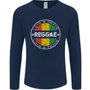 Love Peace Reggae Music Mens Long Sleeve T-Shirt Navy Blue