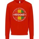 Love Peace Reggae Music Mens Sweatshirt Jumper Bright Red