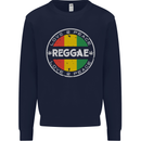 Love Peace Reggae Music Mens Sweatshirt Jumper Navy Blue