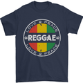 Love Peace Reggae Music Mens T-Shirt Cotton Gildan Navy Blue