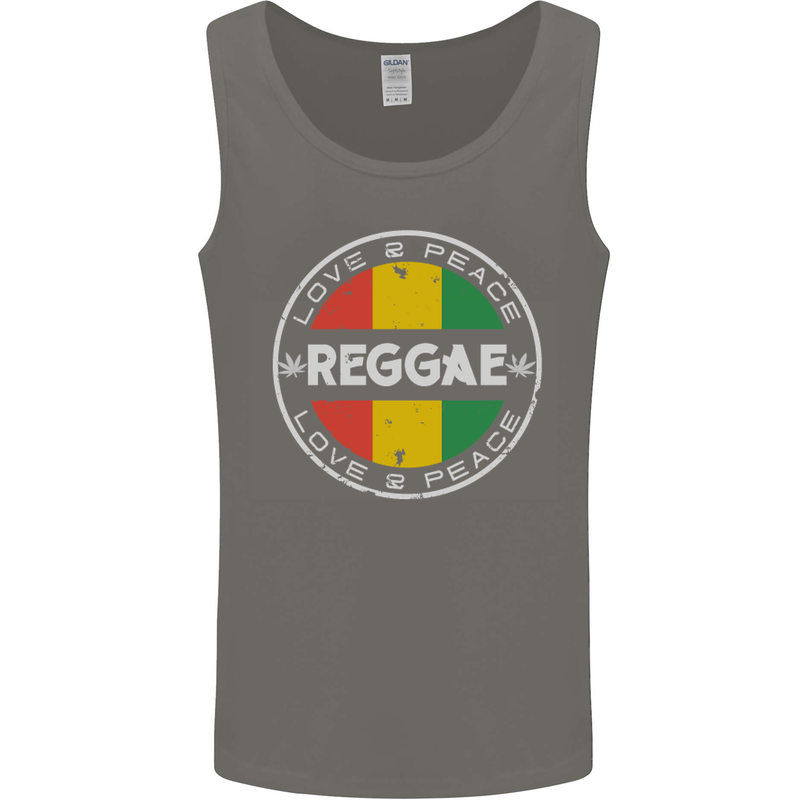 Love Peace Reggae Music Mens Vest Tank Top Charcoal