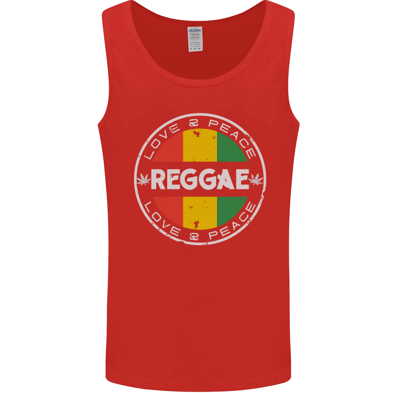 Love Peace Reggae Music Mens Vest Tank Top Red