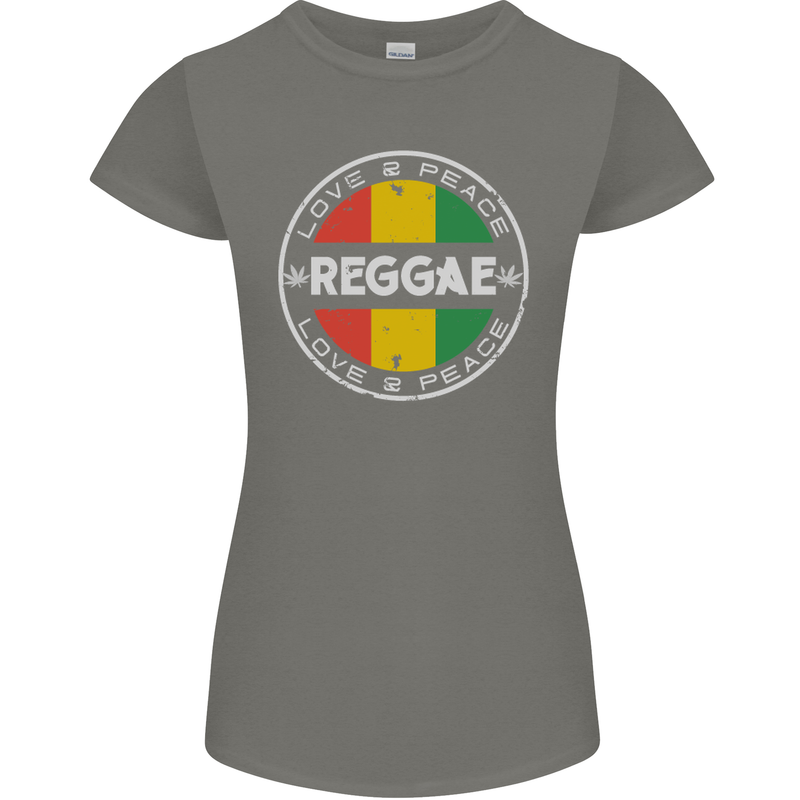 Love Peace Reggae Music Womens Petite Cut T-Shirt Charcoal