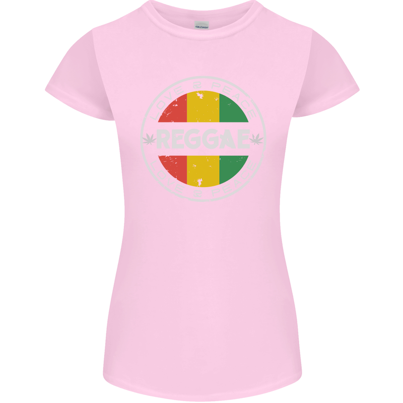 Love Peace Reggae Music Womens Petite Cut T-Shirt Light Pink
