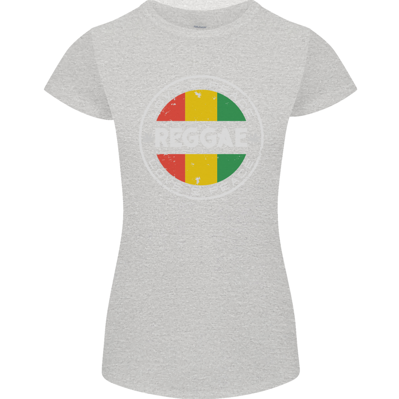 Love Peace Reggae Music Womens Petite Cut T-Shirt Sports Grey