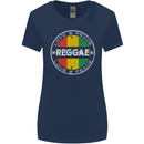 Love Peace Reggae Music Womens Wider Cut T-Shirt Navy Blue