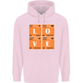 Love Periodic Table Chemistry Geek Funny Childrens Kids Hoodie Light Pink