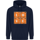 Love Periodic Table Chemistry Geek Funny Childrens Kids Hoodie Navy Blue