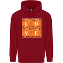 Love Periodic Table Chemistry Geek Funny Childrens Kids Hoodie Red