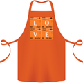 Love Periodic Table Chemistry Geek Funny Cotton Apron 100% Organic Orange