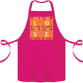 Love Periodic Table Chemistry Geek Funny Cotton Apron 100% Organic Pink
