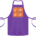 Love Periodic Table Chemistry Geek Funny Cotton Apron 100% Organic Purple