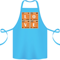 Love Periodic Table Chemistry Geek Funny Cotton Apron 100% Organic Turquoise